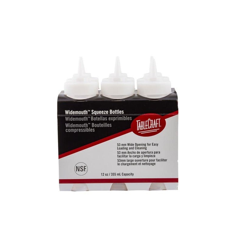 Tablecraft WideMouth C11253C Wide Natural 12 Oz. Squeeze Dispenser - 6 / PK - Image 2